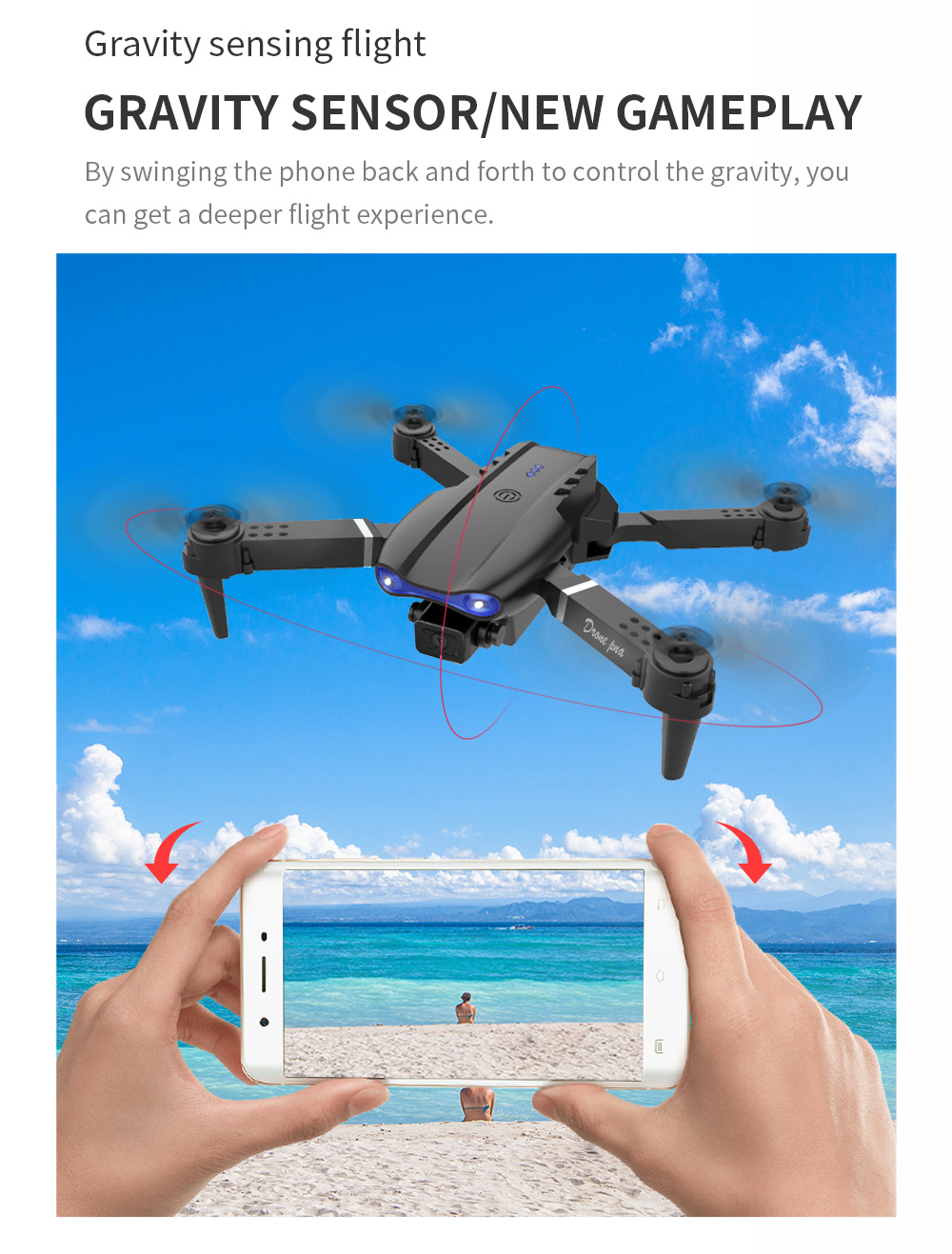 The Battery Configuration Of The E99 Smart Camera Drone Features Real-time Image Transmission From A Single Camera. It Has One-click Touch And Landing Functions. This Is A Foldable Remote-controlled D - Image 2