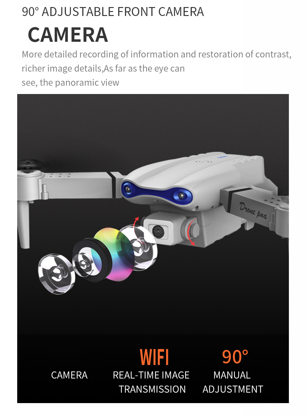The Battery Configuration Of The E99 Smart Camera Drone Features Real-time Image Transmission From A Single Camera. It Has One-click Touch And Landing Functions. This Is A Foldable Remote-controlled D - Image 5