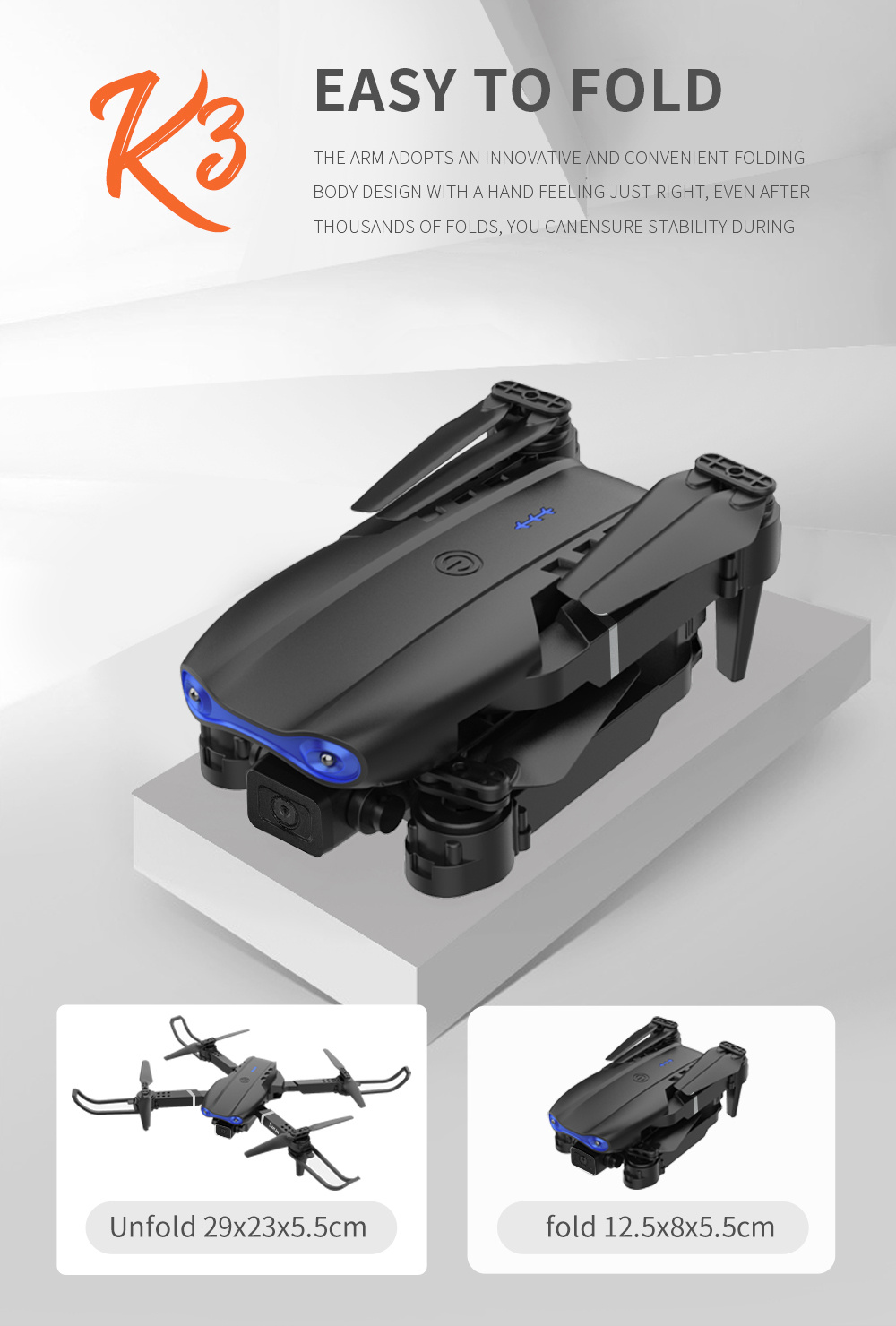 The Battery Configuration Of The E99 Smart Camera Drone Features Real-time Image Transmission From A Single Camera. It Has One-click Touch And Landing Functions. This Is A Foldable Remote-controlled D - Image 9